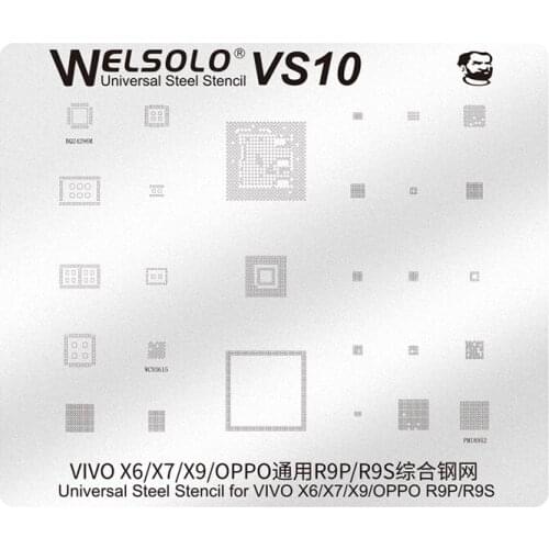 Mechanic BGA Reballing Stencil for VIVO X6 X7 X9 OPPO R9S R9 Plus WCN3615 PMI8952 CPU RAM Audio Power IC Chip Steel Stencil Tin