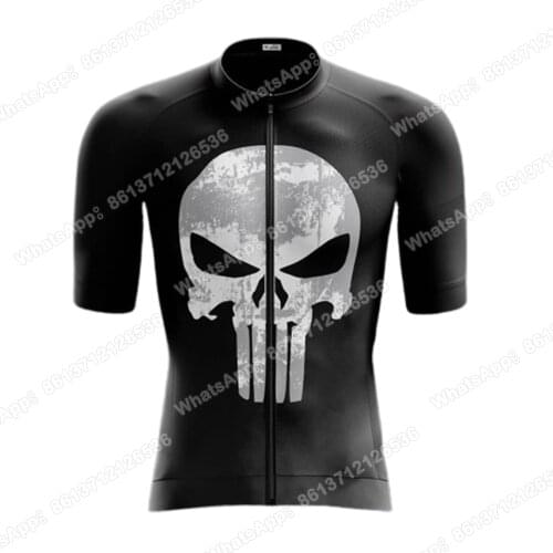 2021 Skull Cycling Jersey Shirts Men Short Sleeve Mountain Bike Clothing Pro Ourdoor MTB Road Bicycle Tops Maillot Ropa Ciclismo