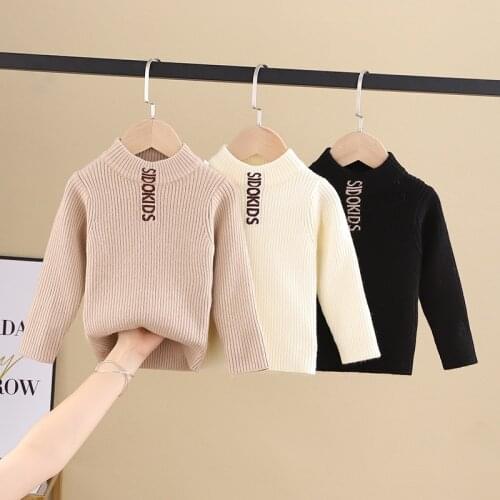2021 Soft Kids Sweaters Spring Winter Baby Boys Girls Warm Knitted Bottoming Thicken Teenage Outdoor Childrens Clothes Top High