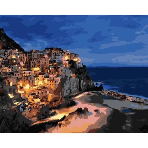 Euphemism Love Night Sceney Diy Oil Painting Paint By Number Kit Painting For Adults Kids Arts Craft For Home Wall Decor 40x50cm