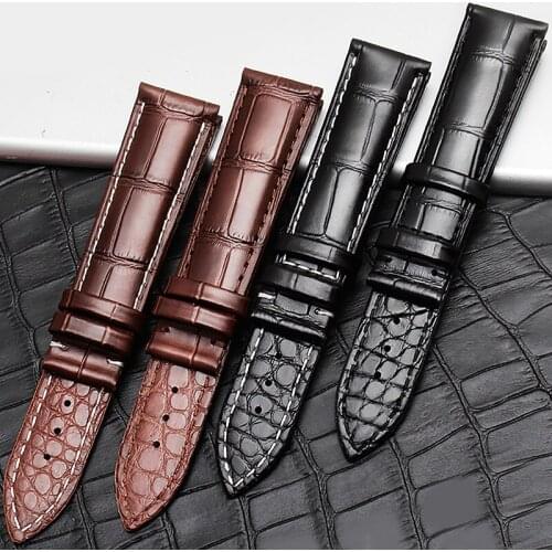 PEIYIDouble sided Crocodile leather watchbands 22mm black brown wristband Suitable for Huawei watchGT/GT2/Pro smart sport watch
