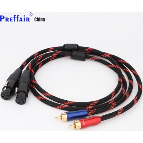 Preffair X401 5N occ copper XLR to RCA audio interconect cable with NEUTRIK plug connector