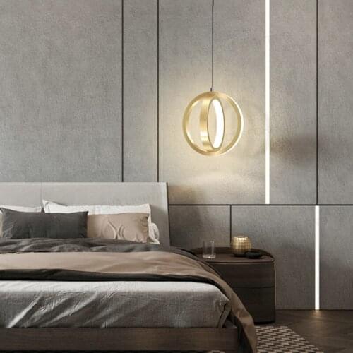 Bedside chandelier Nordic bedroom simple post-modern light luxury study art single head creative personality led small