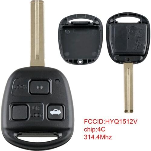 3Buttons 314.4Mhz Replacement Flip Key Entry Remote Fob with 4C Chip HYQ1512V Fit for Lexus RX350 RX450h RX400h RX330 EX330