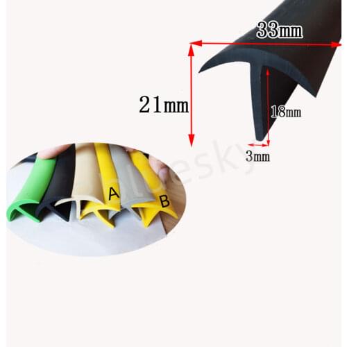 Rubber T Strip 28x18mm Glass Metal Wood Panel Edge Encloser Shield Car Cable Cover Solar Seals Yellow Beige Black Green Gray
