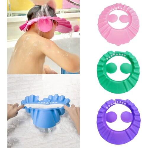 Baby Shower Cap Adjustable Hair Wash Hat for Newborn Infant Bathing Ear Protection Safe Children Shampoo Shield Bath Head Cover