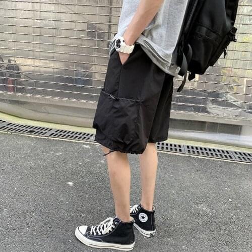 New Shorts Mens Summer Thin Section Korean Version of The Trend Loose Overalls Casual Drawstring Five-point Pants Streetwear