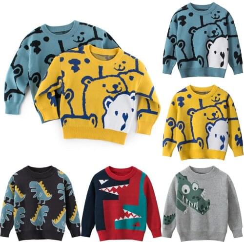 Hoodie baby boy Girl clothes Toddler Kids Baby Girls Boys Cartoon Dinosaur Sweater Knit Crochet Tops Outfits одежда для подростк