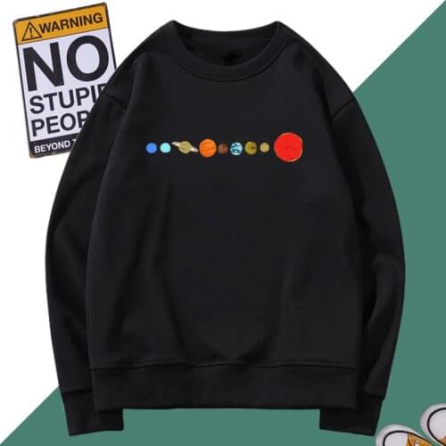 Funny Solar System Print Hoodies Men Planet Universe Space Sweatshirts 2021 O-neck Pullovers Male Breathable Moletom Masculino