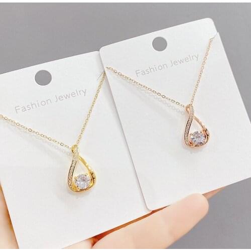 Micro Inlaid Zircon Smart Necklace Female Clavicle Chain Korean Style Birthday Gift Ornament for Girlfriend
