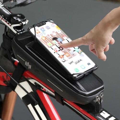 Bike Front Frame Phone Holder Bags Waterproof Bicycle Hard Shell Phone Holder Case Cycling Adjustable Top Tube Bicycle Bag