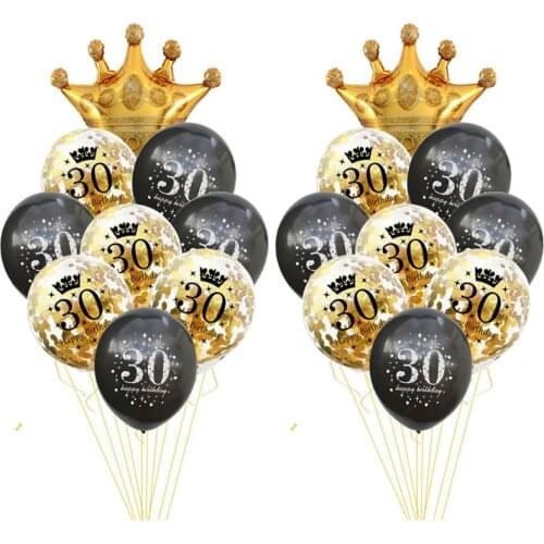 30 40 50 60 Years Birthday Balloons 30th Birthday Party Decorations Confetti Balloon Number 40th 50th Adult Gold Black Birthday