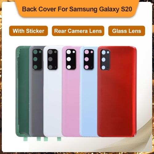 For SAMSUNG Galaxy S20 SM-G980 SM-G980F SM-G980F/DS Glass Back Battery Housing Repair Cover Rear Door Case Replacement