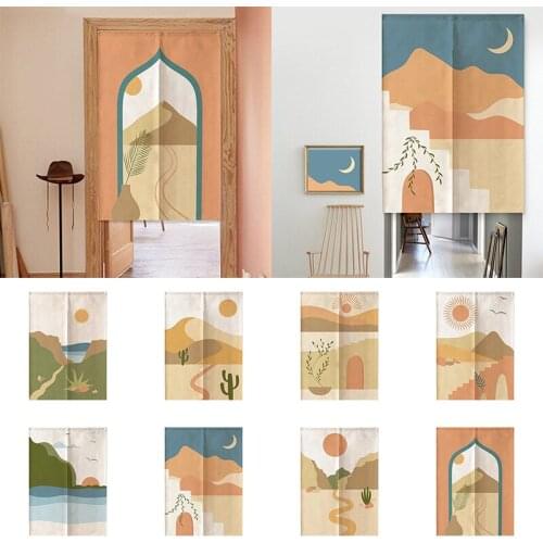 Bedroom Door Curtain Office Geomantic Curtain Half Panel Curtain Partition Curtain Blackout Curtain Doorway Hanging Curtain