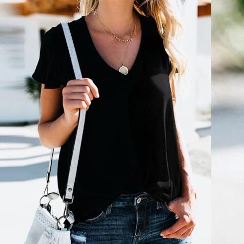 Solid ruched v-neck short sleeve womens sexy chiffon T-shirts elegant loose women T-shirt 2021 summer beach causal ladies tops