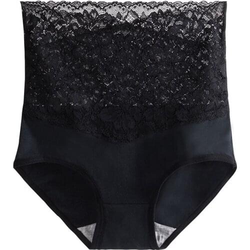 Womens high-waisted belt-lift briefs for womens body-shaping thin, traceless hollow high-waisted hip-lift briefs