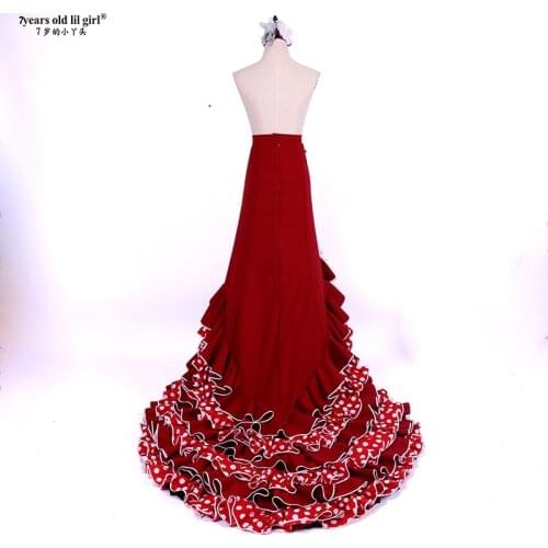 Girls Spanish Dress Flamenco Cotton Women Ballroom Waltz Dance Costumes Foxtrot WeaCWQ12