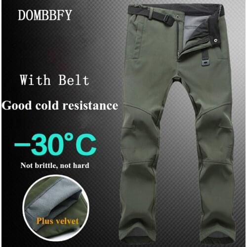 Winter Pants Men Outwear Soft Shell Fleece Thermal Trousers Mens Casual Autumn Thick Camo Waterproof Military Tactical Pants