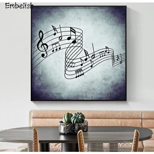 1 Pieces Hot Selling Music Note Modern Home Decor Pictures For Living Room Wall Art Posters HD Spray On Canvas Paintings