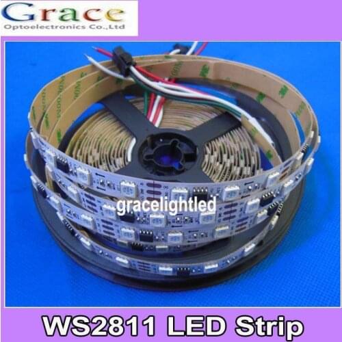 5mm DC12V ws2811ic 5050 RGB SMD individually addressable ws2811 led pixels strip Non-Waterproof White PCB