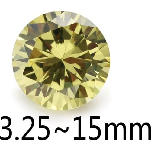 50PCS 3.25~20mm Round Shape Loose CZ Stone Olive Color AAAAA Cubic zirconia Synthetic Gems For Jewelry DIY Stone