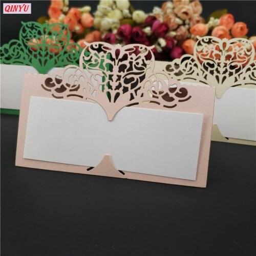 50pcs Hollow Out Elegant Table Name Place Seat Paper Place Escort Card Wedding Invitation Card Wedding Party Table Decoration 6z