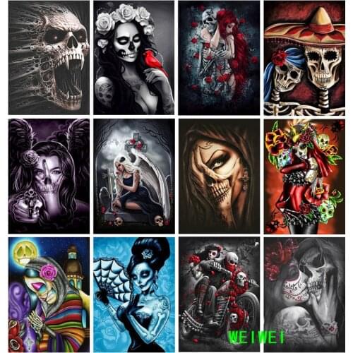 5D Diamond Painting Personality Skull Mask Mosaic Cross stitch Square Drill Round Drill Home Decorative Picture Hanging Painting