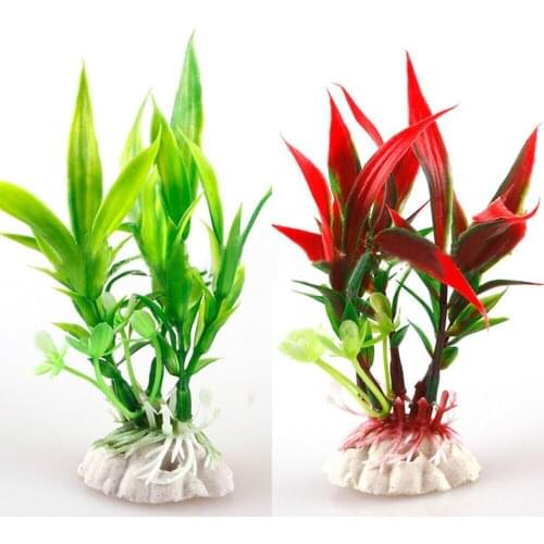 Fish tank landscaping simulation plant ornamental plastic short aquatic plants hot sale aquarium fish tank plant decoration #W