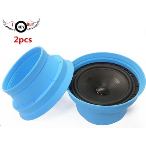 Car Audio 6.5 Inch Speaker Waterproof Cover Soft Foldable Bracket Sound Insulation Stop Vibration Silicone Seal Installation