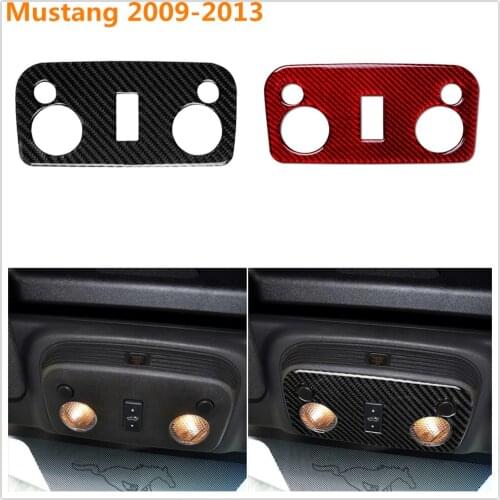 Car Styling Interior Molding Roof Reading Light Lamp Frame Trim Cover Carbon Fiber Light Panel Decor For Ford Mustang 2009-2013