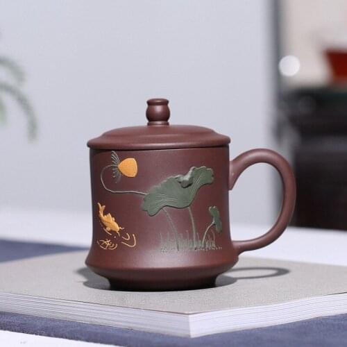 Sand cup wholesale undressed ore purple mud pond fish boring cover cup all hand office cup business gifts customized