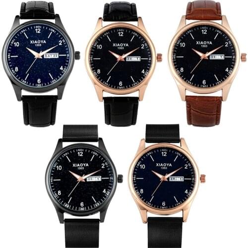 Top Brand Luxury Mens Business Quartz Watch Stainless Steel/leather Band Man Watches Week Date Clock Male Wristwatches Reloj