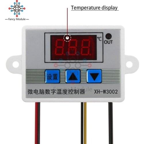 XH-W3002 DC 12V/24V/AC 110V-220V Digital LED Temperature Controller 10A Thermostat Control Switch With Probe Sensor W3002