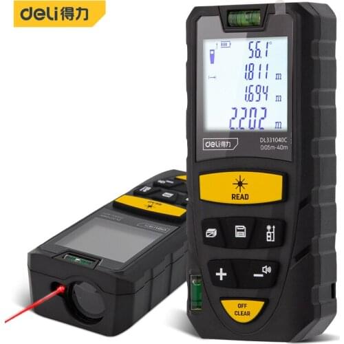 Deli DL331040C 40M Laser Rangefinder Voice Broadcast Dual Battery Power Supply 30 Sets Of Data Storage Function 1.7 Inch Display