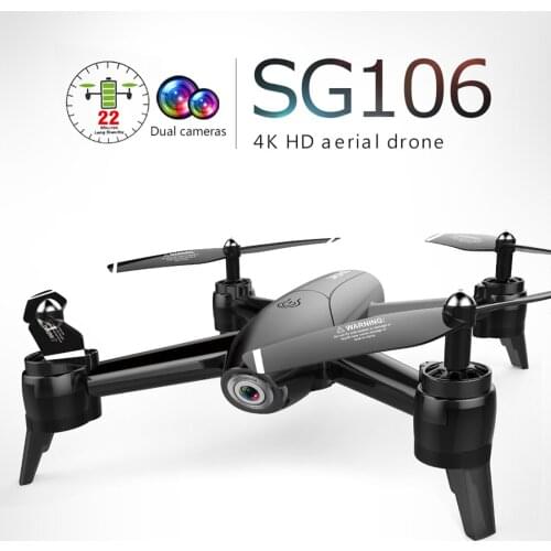 2019 New SG106 Drone Dual Camera 4K WiFi FPV Real Time Aerial Video MV Filter Wide Angle Optical Flow RC Quadcopter Kid Toy Gift