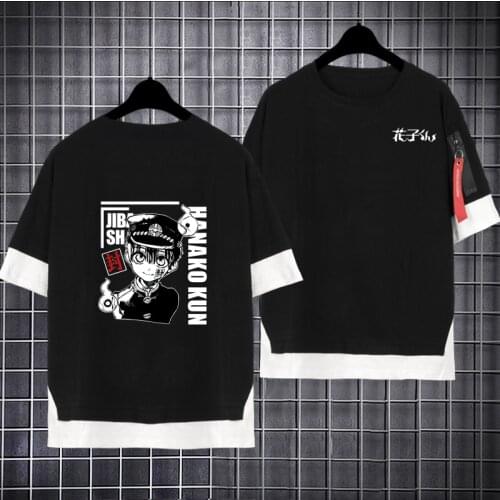 Anime Toilet-Bound Hanako-kun Loose T shirt Hanako Kun Cosplay Fake Two-piece t-shirt summer tshirt oversize tops tees