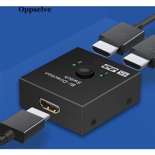 Oppselve HDMI Splitter HDMI Switch Bi-Direction 4K 2.0 HDMI Switcher 1x2/2x1 Adapter 2 in 1 Out Converter For PS5 PS4 HD TV BOX