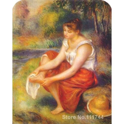 Pierre Auguste Renoir paintings of Girl wiping her feet modern impressionism art High quality Hand painted