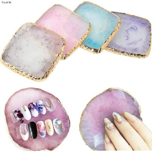Round Resin Agate Color Palette Drawing Manicure Showing Jewelry Display Colorful Stone Gel Polish Mixing Tool Nail Art Design