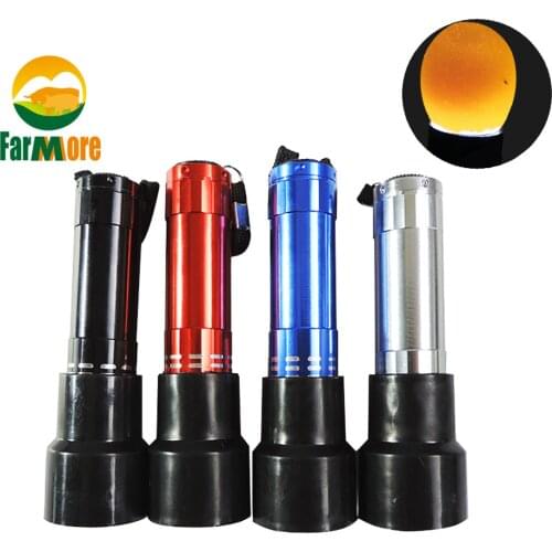 1pcs Egg Tester Light Grow Lamp Battery Operated Bright LED Light Poultry Egg Candler Tester Lamp 4 Colors Optional