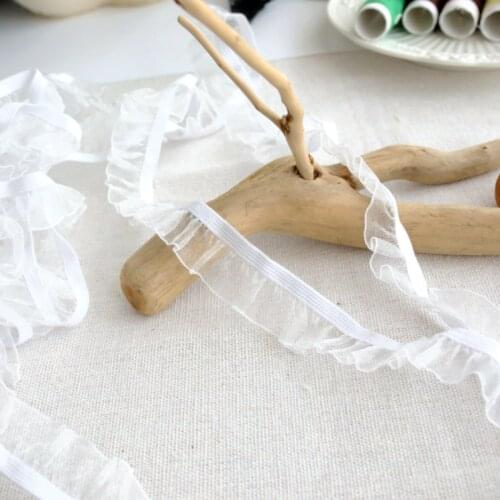 10 Meters/lot 10mm Width Strong DIY Lace Trim Elastic Lace Ribbon 2 Layers Wholesale Sewing Garment Accessories Lace Fabric