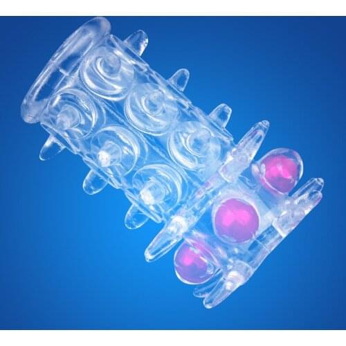 Male Enlargement Reusable Condom Penis Rings Delayed Ejaculation Adult Sex Toys for Man Cock Cover Ring Penis Sleeve