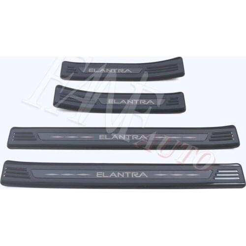 Stainless Steel Inner Outer Door Sill Scuff Plate Guard Sills Protector Trim For Hyundai Elantra 2020 2021 CN7