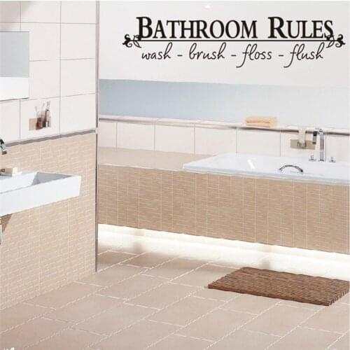 Bathroom rules Bedroom Wall Stickers living room Wall Decals Family Decoration