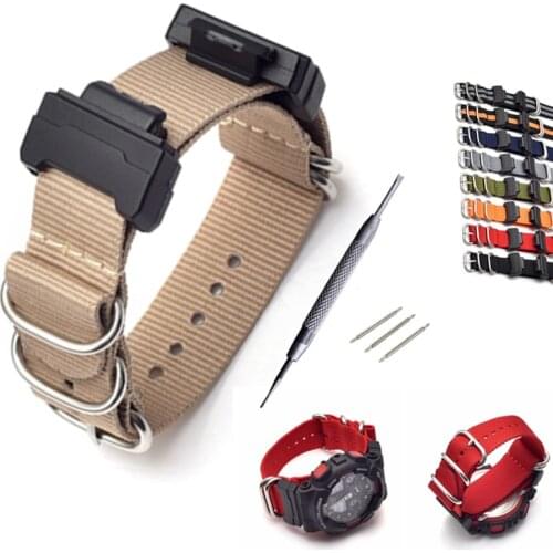 Nylon Watch Band Strap And Conversion Kit for G-Shock GA-110/100/120/150/200/300/400/GD-100/110/120/G-8900/ GW-M5610/DW-6900