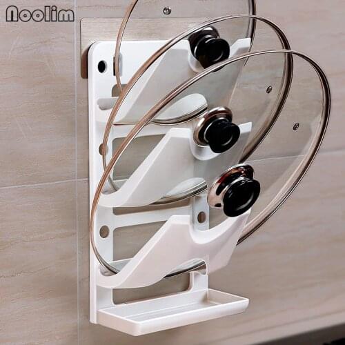 NOOLIM Unique Design Three Layers Pan Pot Rack Cover Lid Rack Stand Spoon Holder Drain Rack Knife Racks Kitchen Tool