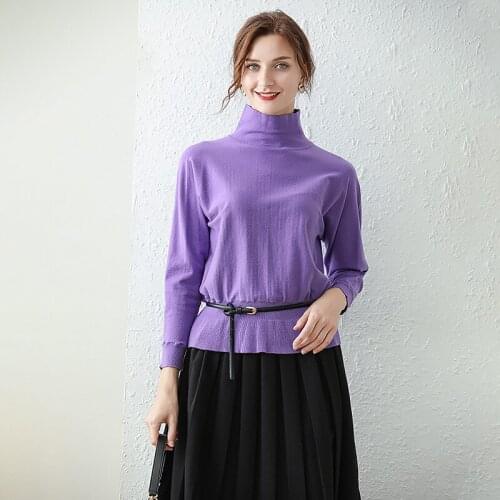 2020 NEW Sweater Womens Semi-Tu Bottom Sweater Spring Autumn Winter Women Clothing