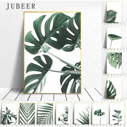 Nordic Style Tropical Plants Posters and Prints Green Leaves Canvas Painting Modern Wall Art Picture for Living Room Home Decor