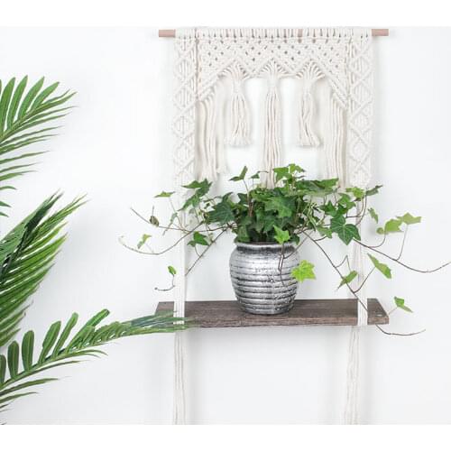 Macrame Tapestry Hanging Flower Planter Basket Wall Handmade Woven Cotton Rope Plant Hanger Pot Party Wedding Home Decoration