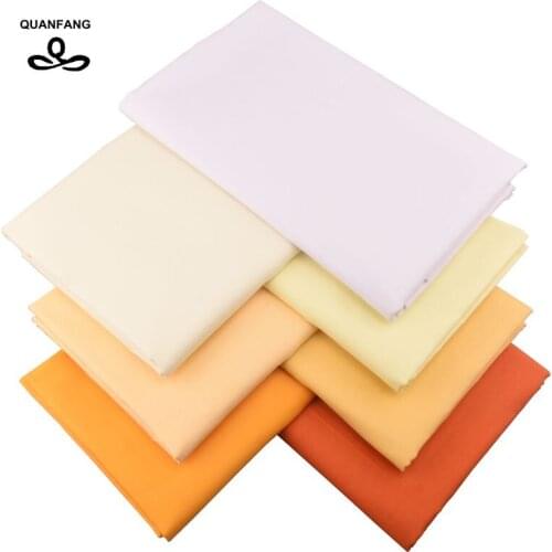 QUANFANG 7pcs/lot Solid Color Series Printed Twill Cotton Fabric For Patchwork Cloth DIY Sewing Quilting Material Baby/ Children